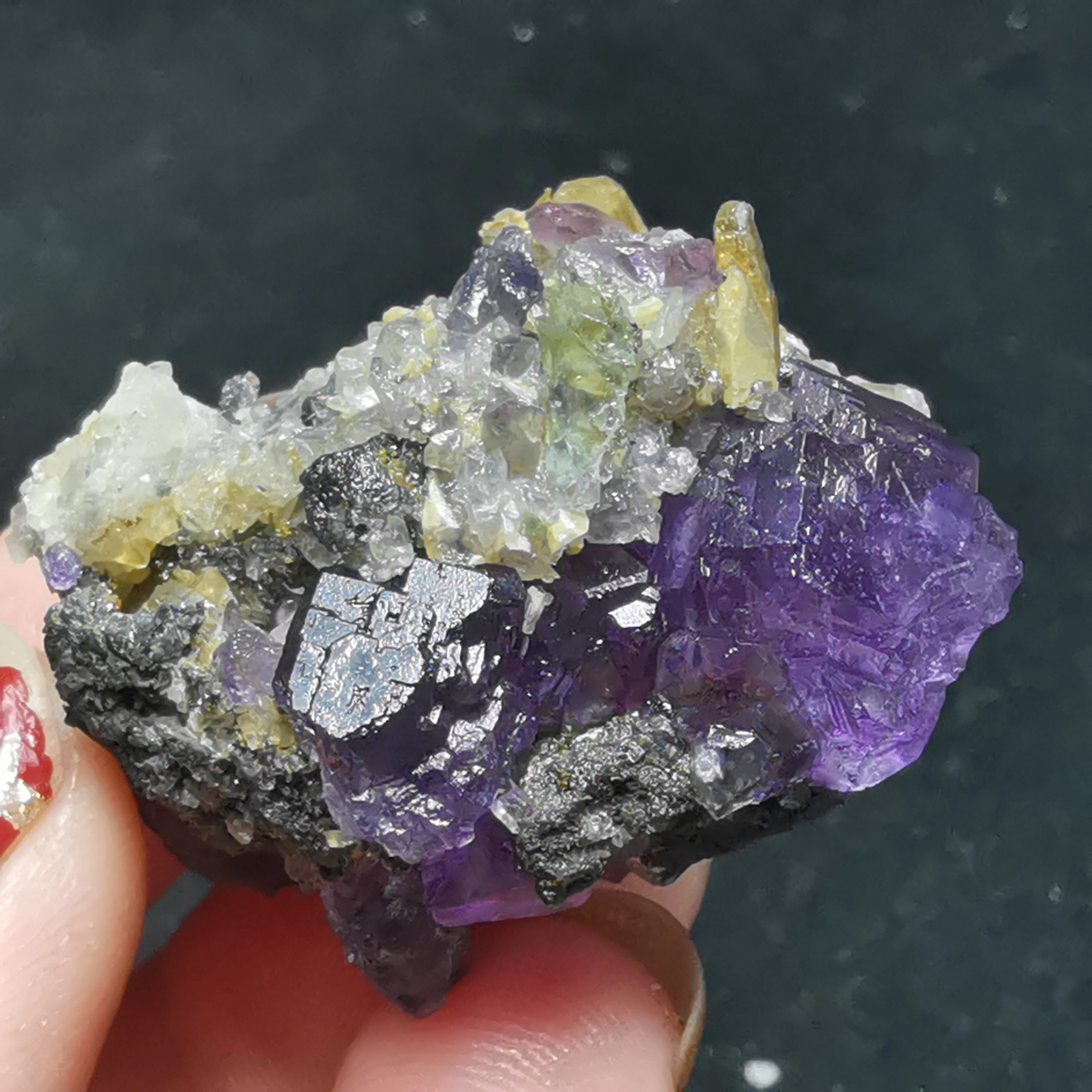 

16.3gNatural rare mica violet fluorite cluster mineral specimen stone and CRYSTAL HEALING CRYSTAL QUARTZ GEM home decoration