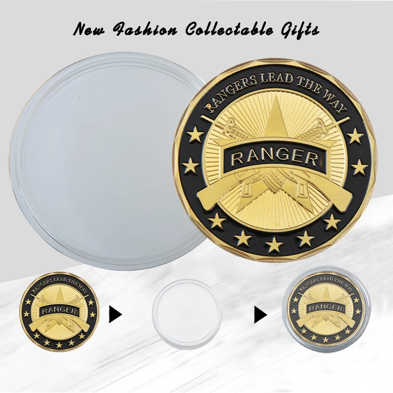 WR армии США коллекционные монеты рейнджеры свинцовые Позолоченные копии монет