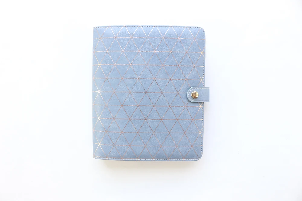 Domikee cute leather hardcover 6 rings binder planner agenda organizer office school refillable spiral notebooks stationery A5A6