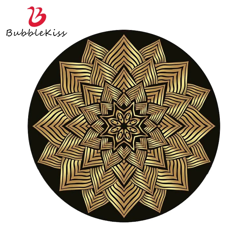 Пузырь поцелуй Классическая Стиль круглый ковер Золотой геометрическим узором