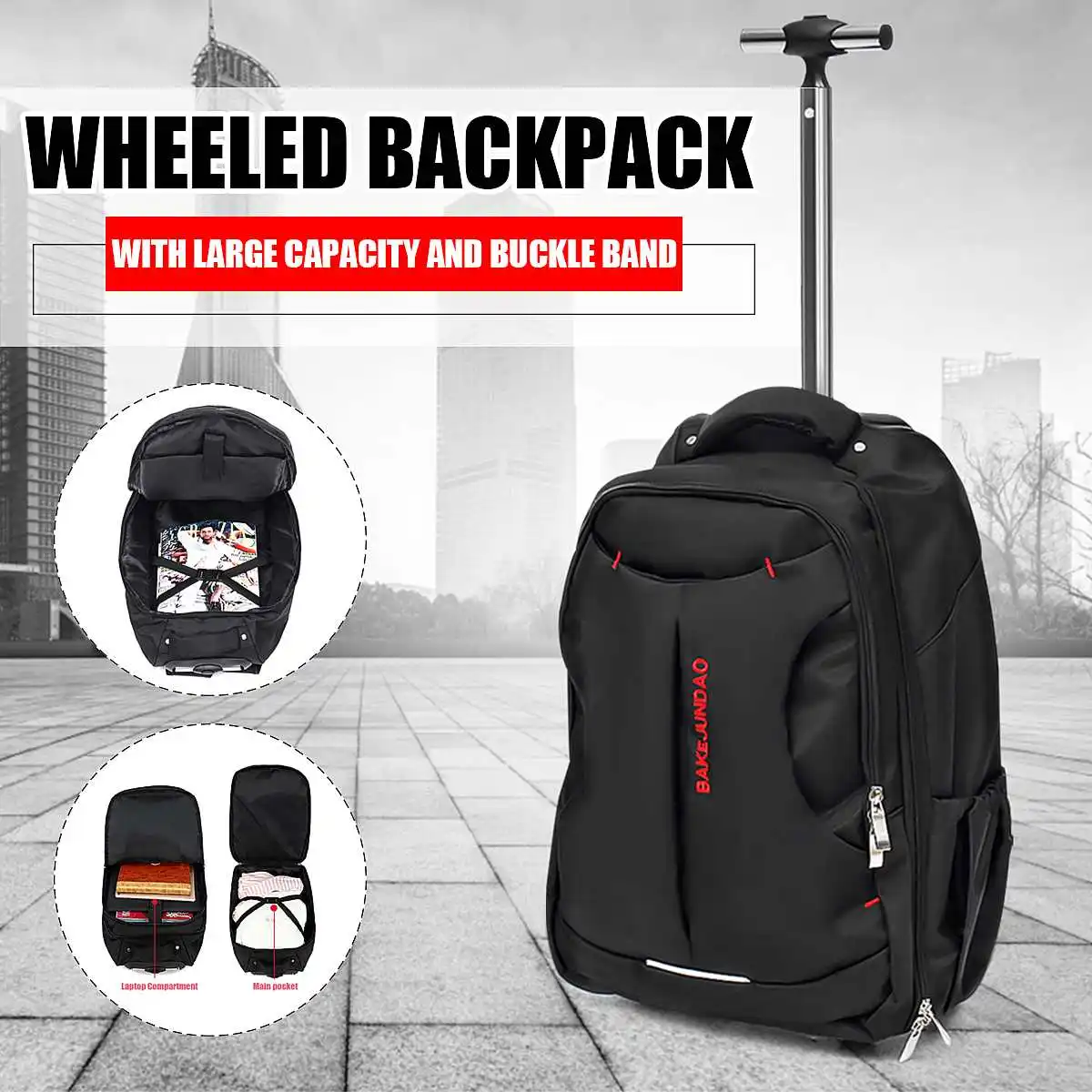 

Travel Bag 18 inch Rolling Shoulders Backpack Trolley Luggage Suitcase Large Capacity Cabin Suitcases Business Laptop Bag