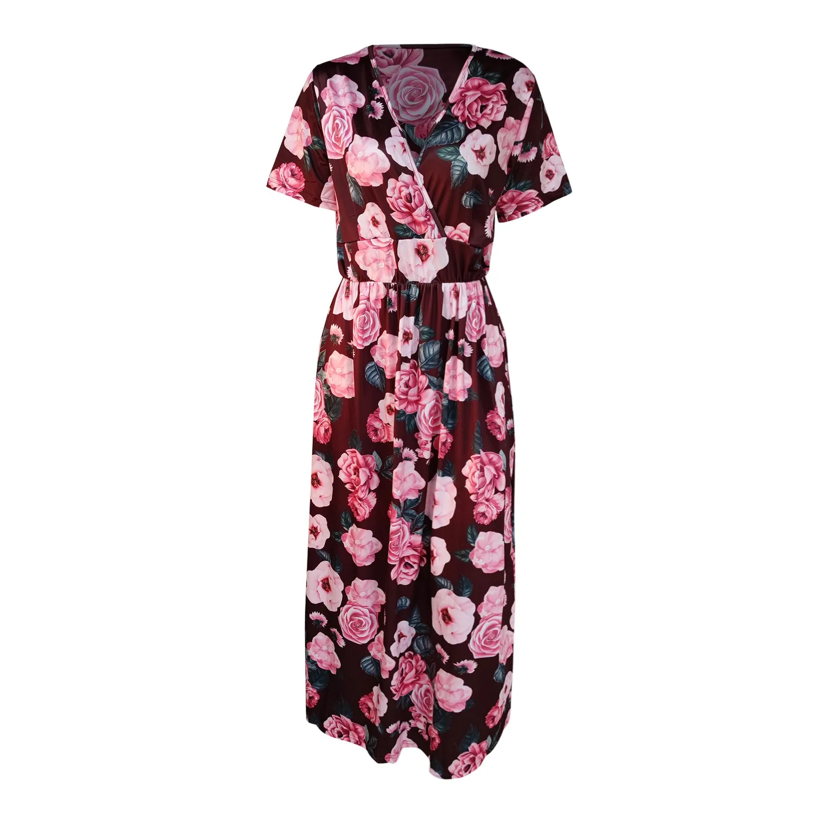 

Sexy Women Dress Plus Size 5XL Summer 2020 Casual Short Sleeve Floral Maxi Dress For Women Long Dress Free Shipping Lady Dresses