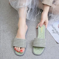 summer women slippers for women shoes fashion flops shoes for women slippers indoor outside string bead sandals big size 43