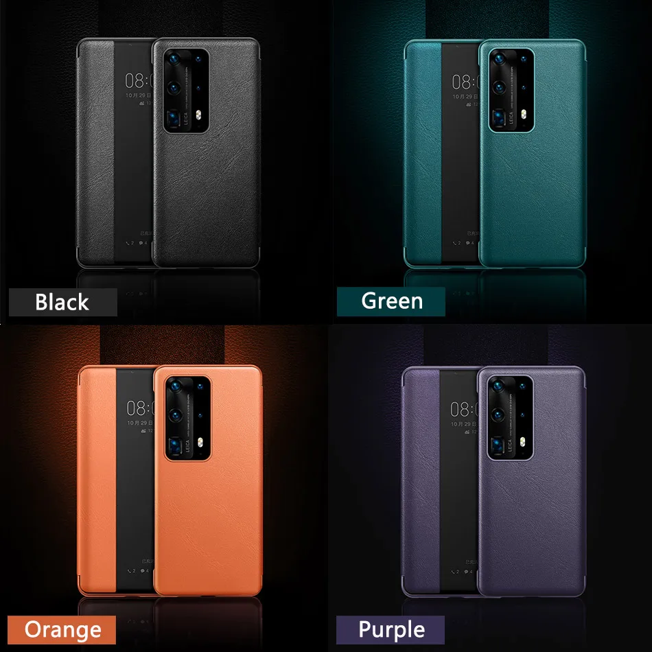 

Flip Cover Leather Phone Case For Huawei P40 Pro High Quality PU Leather Back Cover For P 40 Pro Smart Sleep Wake Capa Bag