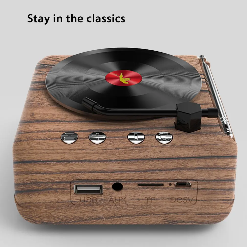 

Retro Speaker Vinyl Record Player Speaker Portable Durable Wireless Speaker Creative Record Player Portable HIFI Stereo