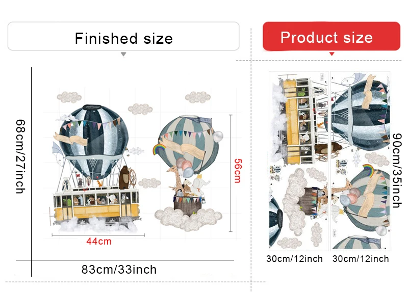

Cartoon Wall Stickers for Kids room Kindergarten Self-adhesive Vinyl Wall Decals Waterproof Eco-friendly Wall Murals Home Decor