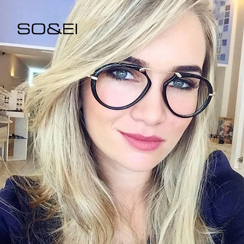Мужские и женские винтажные очки SO & EI большие в ретро стиле компьютерные для
