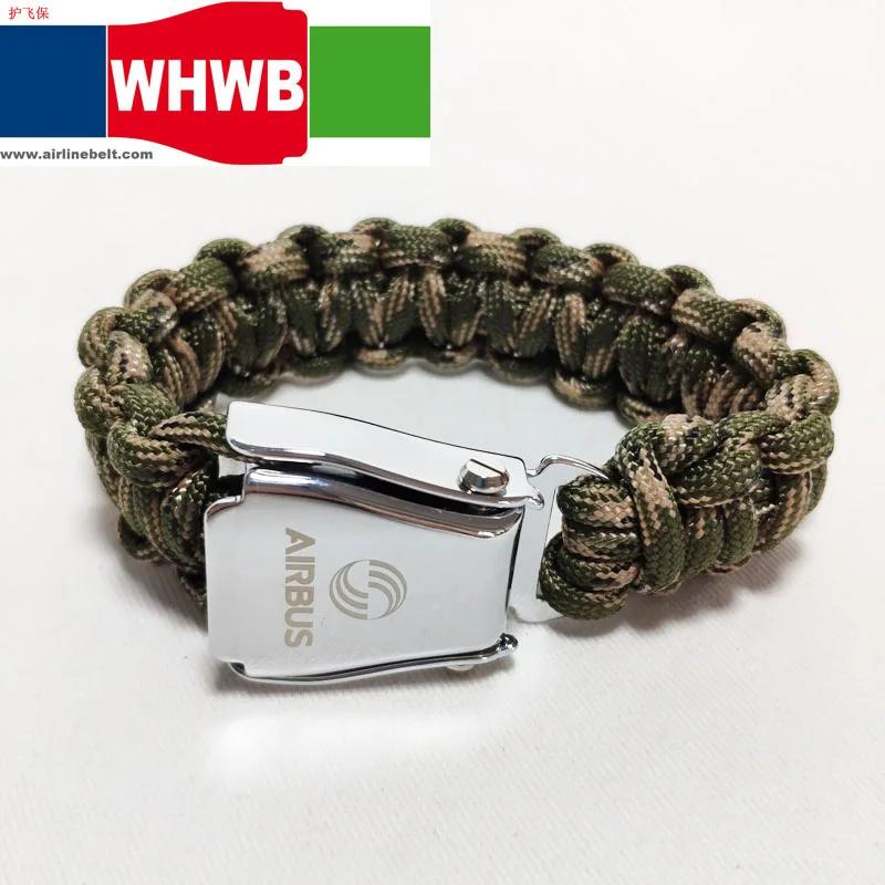 Camo green Airbus Airbus Beoing самолет из нержавеющей стали Авиация пряжка для ремня безопасности веревка Паракорд Браслет Пешие прогулки аптечки парашют - Название цвета: Camo green Airbus