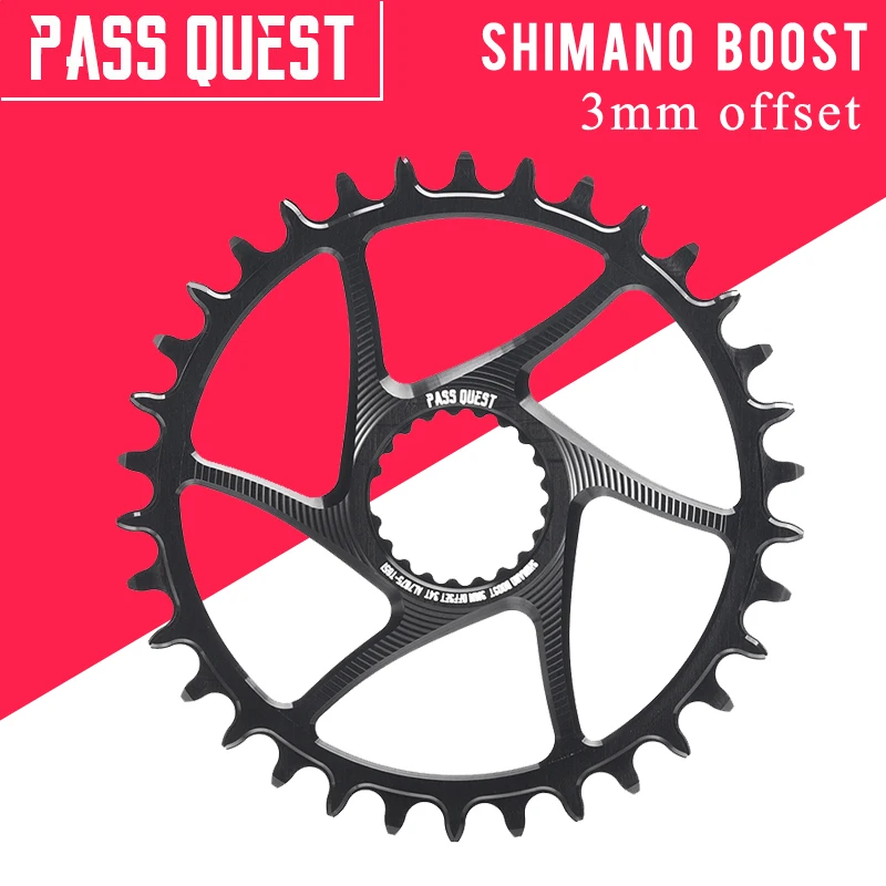 

PASS QUEST 3MM Offset Chainring 34/36/38/40T MTB Narrow Wide Bicycle Chainwheel Deore Xt M7100 M8100 M9100 SHIMANO 12S Crankset