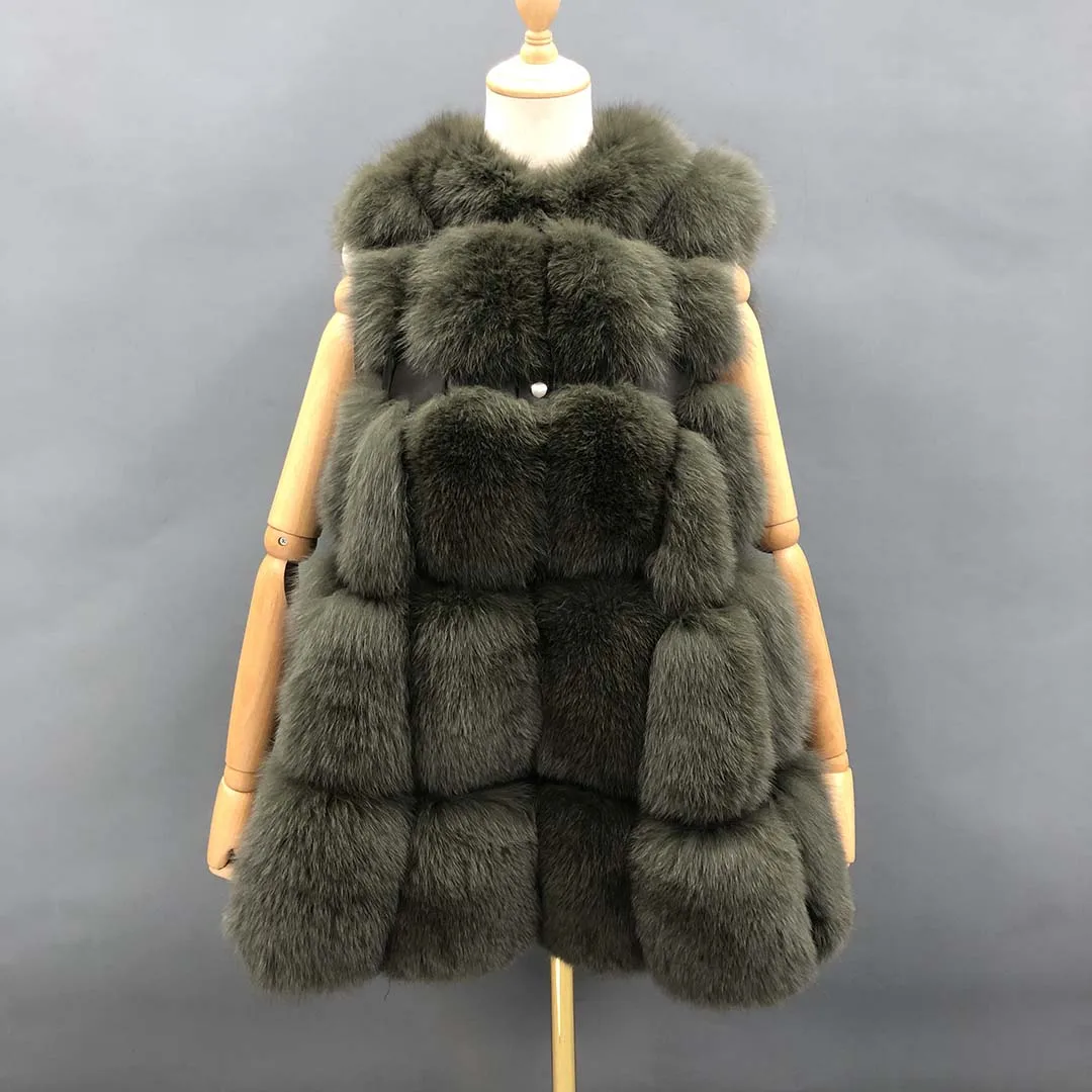 

Высококачественный жилет из лисьего меха, женская куртка из натурального Лисьего меха, модное женское пальто из натурального меха Winte на за...