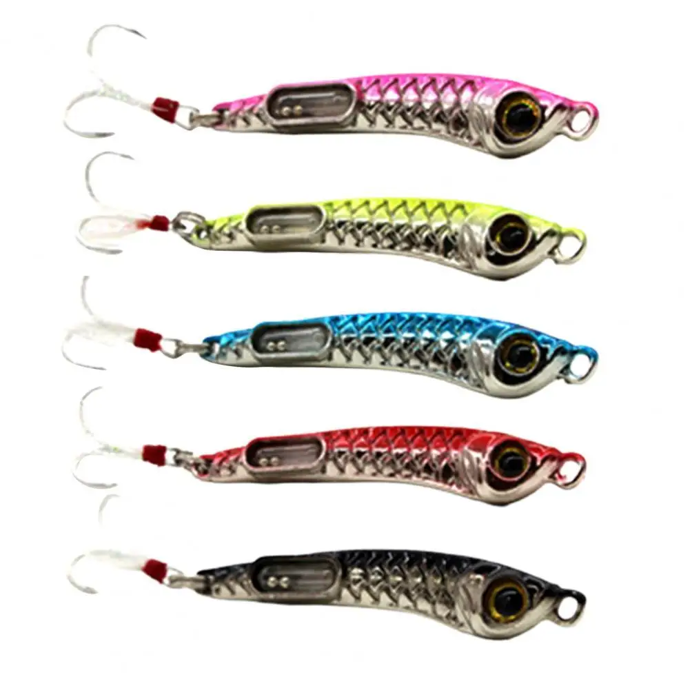 

50% Hot Sales 10g/15g 6cm/6.5cm Fishing Lure Plate Style Making Sound Anti-Scratch Long Cast Jig Bait 3D Eyes Lure for Outdoor