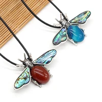 hot sale 2021 new natural shell alloy pendant insect personality high quality pendant necklace rope length 555cm size 37x35mm