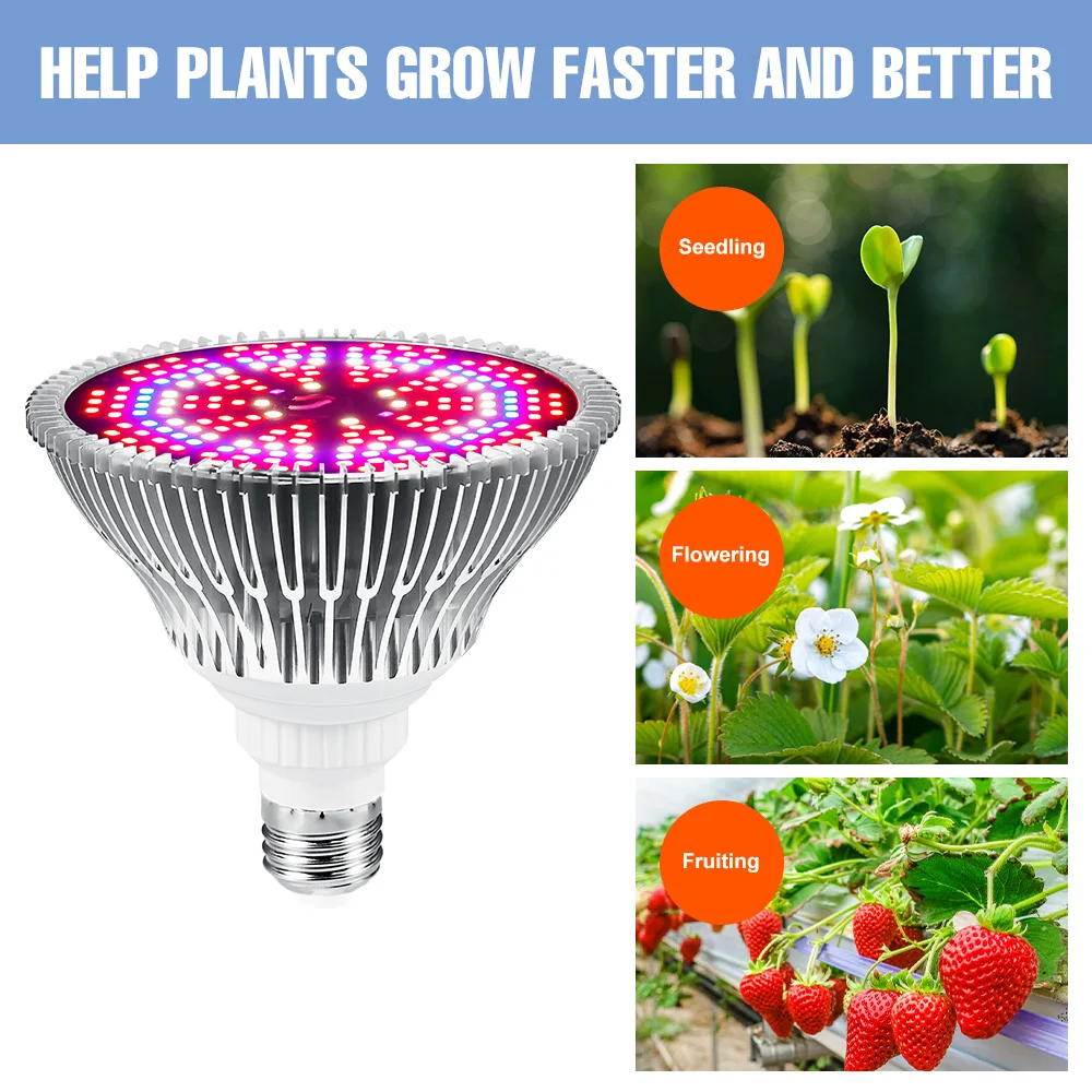 LED Plant Light 220V Full Spectrum Phyto Grow Lamp E27 Hydroponic Bulb 50W 80W 100W 150W Greenhouse Planting | Освещение