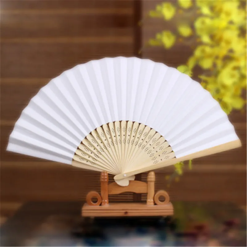 DIY Hand Paper Fans Pocket Folding Bamboo Fan Birthday Party Wedding DIY Home Decoration