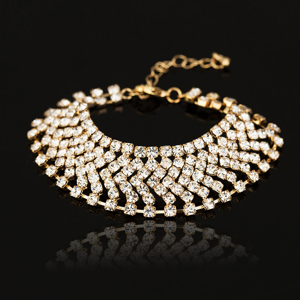 AINAMEISI новое поступление стразы свадебные браслеты и с кристаллами золотые