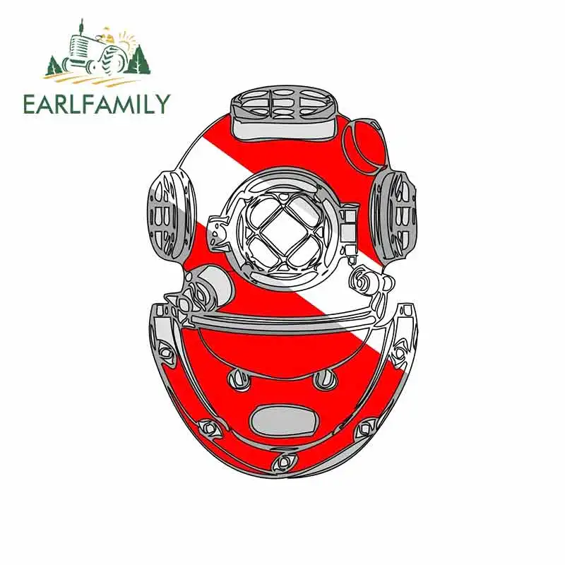 

EARLFAMILY 13cm For Scuba Diving Diver Helmet Graffiti Personality Creative Decals Vintage Car Scratch-Proof Sticker Decoration