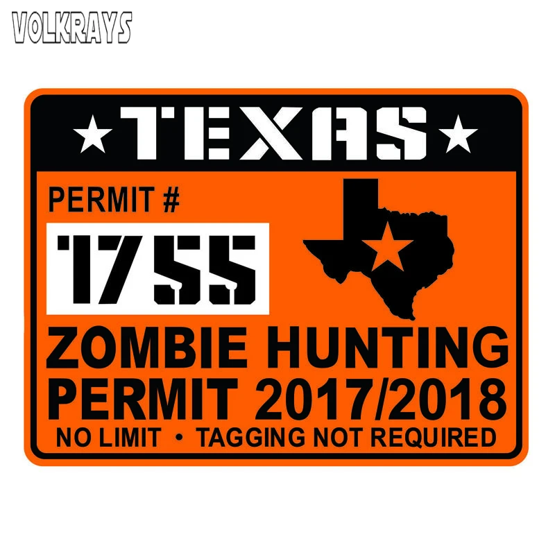 Volkrays модные автомобильные наклейки Техас Зомби Охота Разрешение аксессуары Vocer