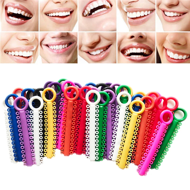 

10sticks Dental Orthodontic Ligature Ties Elastic Rubber Bands Dentist Tools Braces Elasticity for Teeth Multi Color