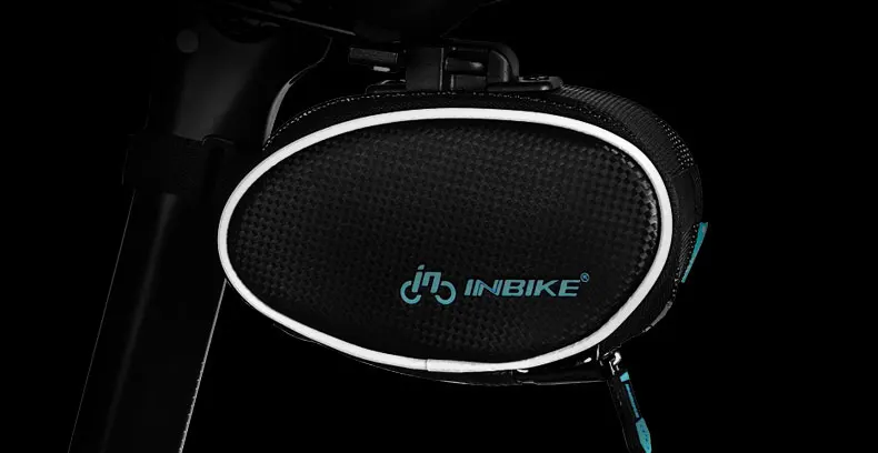 INBIKE 1L велосипедная сумка, водонепроницаемая седельная сумка, Противоударная большая велосипедная задняя седельная сумка, MTB Аксессуары для велосипеда, светоотражающая велосипедная сумка