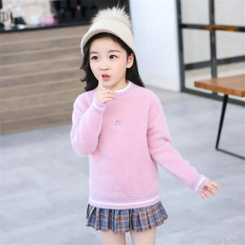 

Children Sweater Winter Girls Clothing 2019 Fashion Autumn Knitted Sweater Full Sleeve Pullover Tops Kids Clothes 4-12 Years