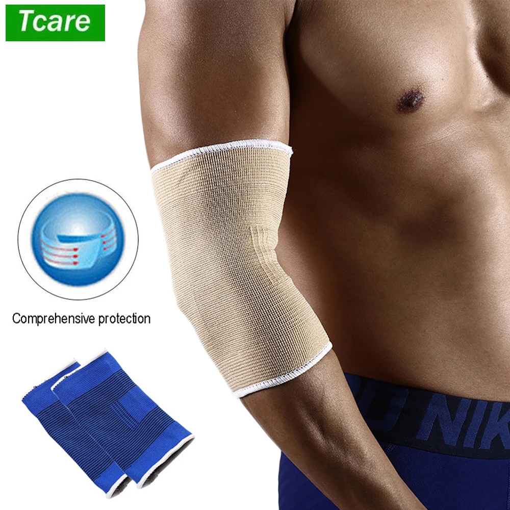 

Tcare 2Pcs/Pair Elastic Elbow Brace Guard Arm Sleeves Solid Outdoor Sport Protector Knitted Cover Breathable Fitness Accessories