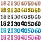 Воздушные шары в виде цифр, 32 дюйма, 2 шт.компл., 16, 21, 30, 99 дюймов, для юбилея, розовое золото, черные, для дня рождения, декор для вечевечерние, шарики в форме цифр