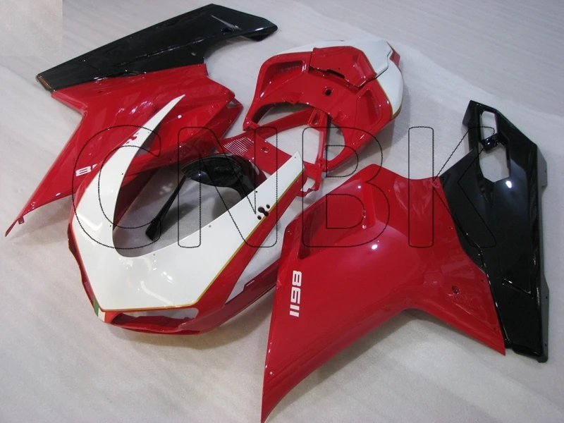 Для 848 2007 Обтекатели для DUCATI 1098 2010 Черный Белый Красный 2011 набор всего тела|Полные