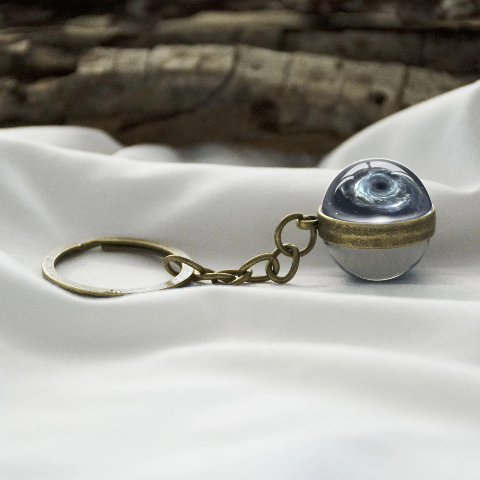 Галактика Туманность Вселенная мода автомобиль брелок Мода Двусторонняя Стекло