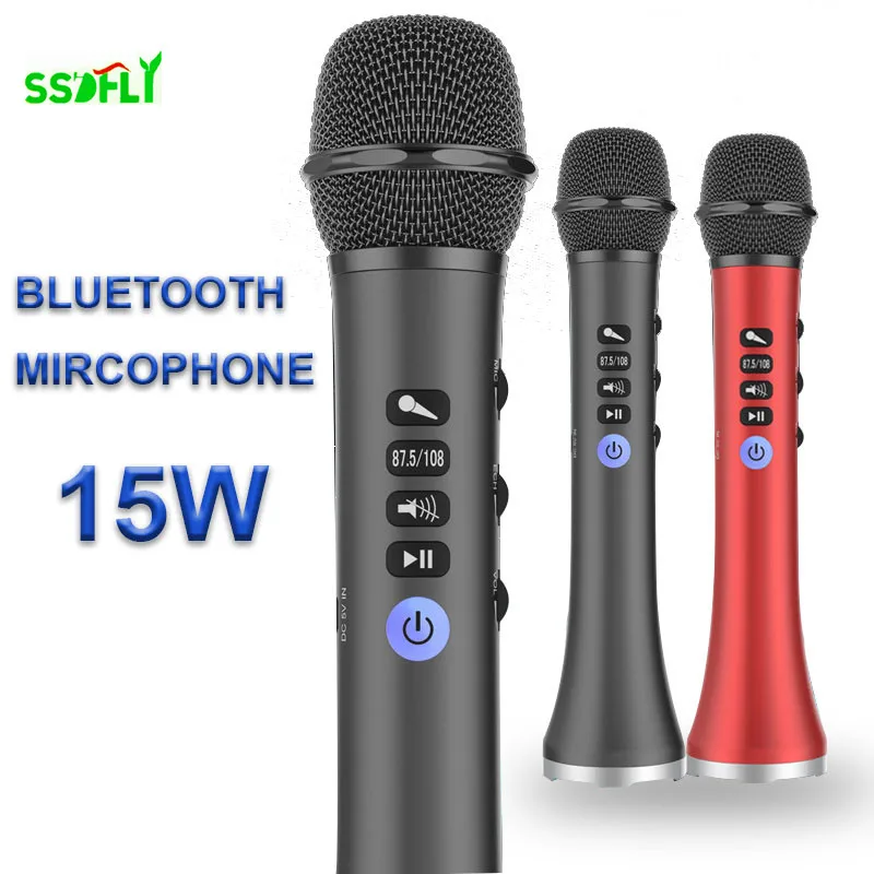 

L-698 Professional 15W Portable USB Wireless Bluetooth Karaoke Microphone Speaker Home KTV for Music Playing and Singing Speaker