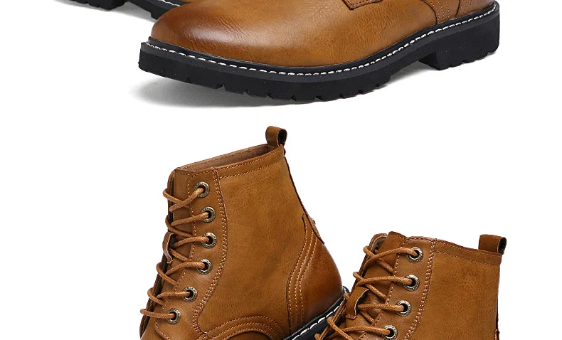 Sanzoog/зимние кожаные ботильоны; мужские ботинки Dr Martins; Botines Hombre Dr. Martens; Erkek Bot Botte Homme; высокие ботинки в британском стиле