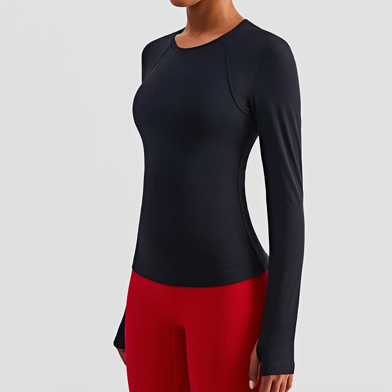 Vnazvnasi New Style Long Sleeve Naked Feel Women Yoga Shirts Slim Anti-Sweat High Elastic Yoga Tops Fitness Gym Workout Tights