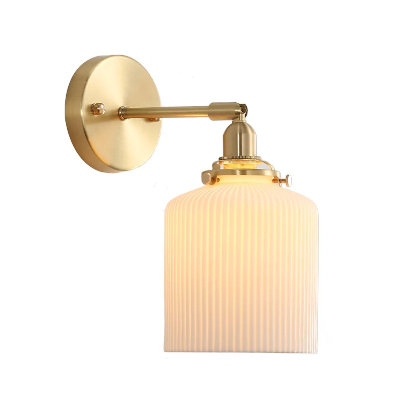 

Nordic Ceramic LED Wall Light Bathroom Mirror Bedroom Modern Japanese Style Vintage Wall Lamp Sconce LED Lighting MJ1022