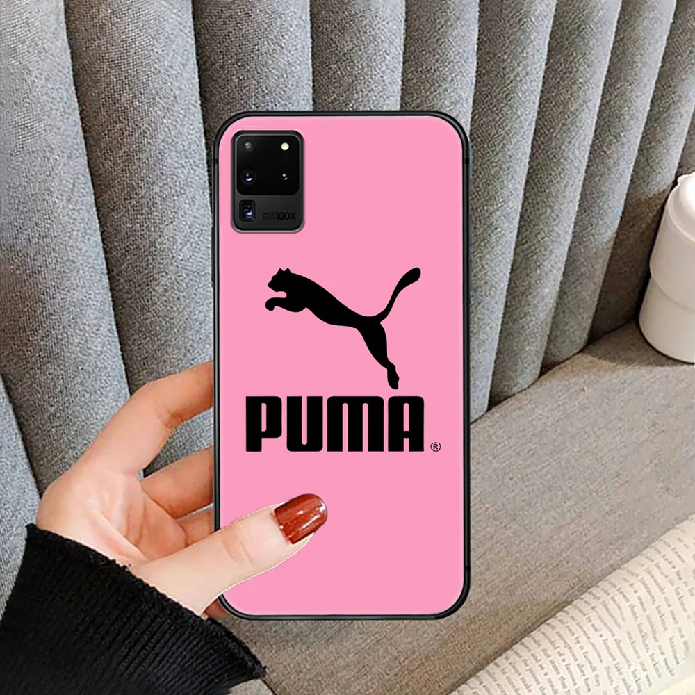 

Fashion sports brand Puma Phone case cover for For SamSung Galaxy S Note 7 8 9 10 20 Uitra Plus E Lite black black coque luxury