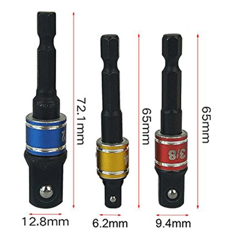 

7x Reducer Sockets Extension Rods Impact Socket Adapter Assembly DIY Tool Parts