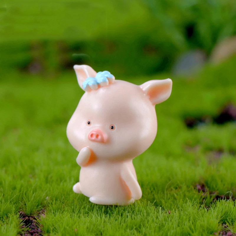 Мини фигурка Милая свинка для вечерние него декора рождественская миниатюра