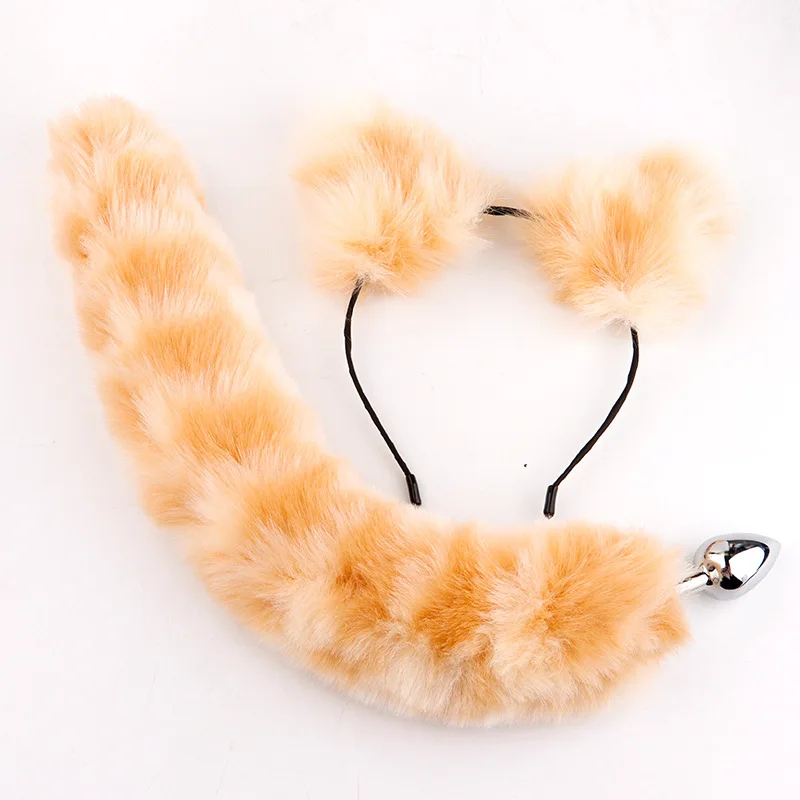 Женская плюшевая повязка на голову с кошачьими ушками металлическим