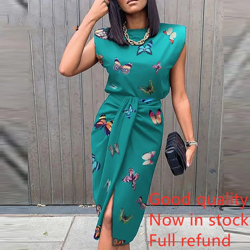 

Top & Slit Skirt Sets Workwear Tied Dtail Women Casual 2 Piece Outfits Weekend Wear Print Sleeve Style Clothing Length Collar