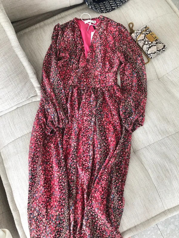 Женское шифоновое платье с цветочным принтом Timis Li повседневное офисное до