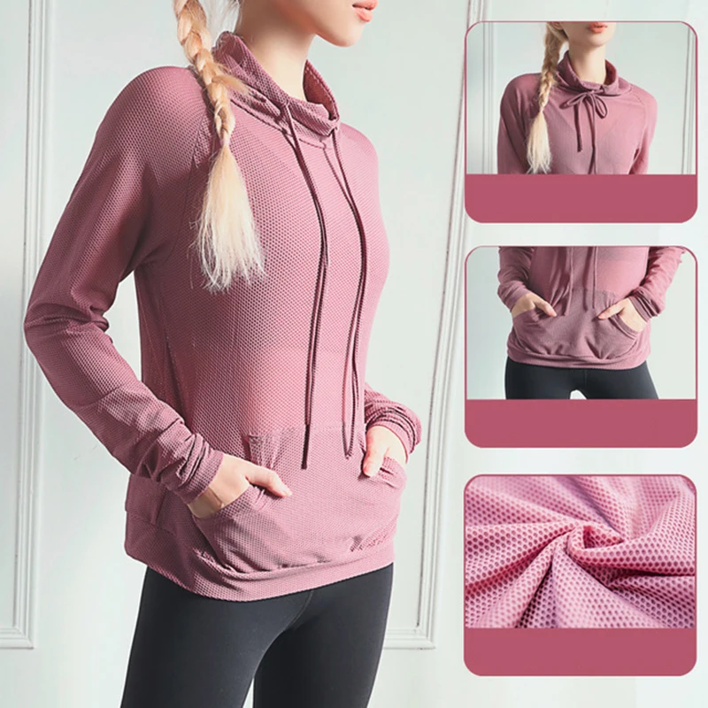 Спортивная рубашка одежда беговая футболка Женская Толстовка спортивный свитер