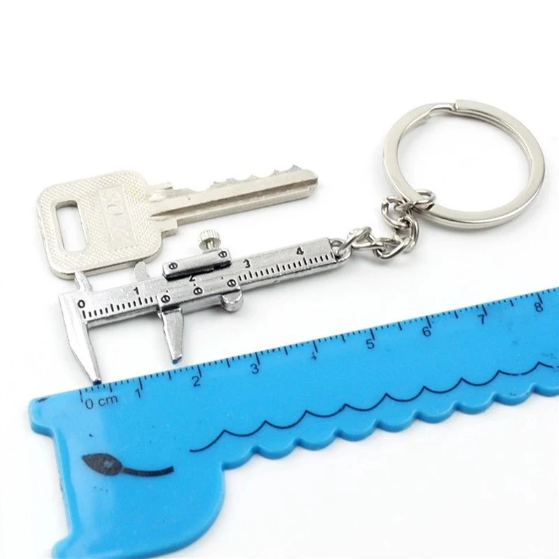 

0-4cm Mini Vernier Calipers Portable Keychain Measuring Gauging Tools Key Ring Style Simulation Model Ruler Vernier Caliper