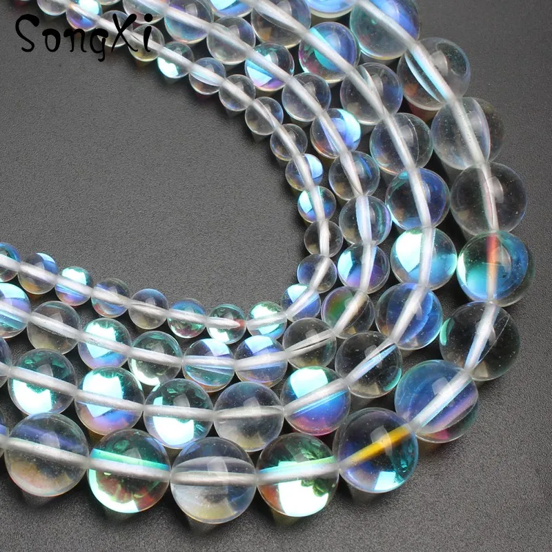 Натуральные яркие блестящие круглые бусины для самостоятельного изготовления