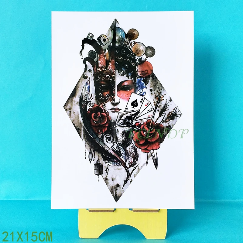 

Waterproof Temporary Tattoo Sticker Rose Beauty Girl fake tatto flash tatoo tatouage Stickers leg arm back for girl women men