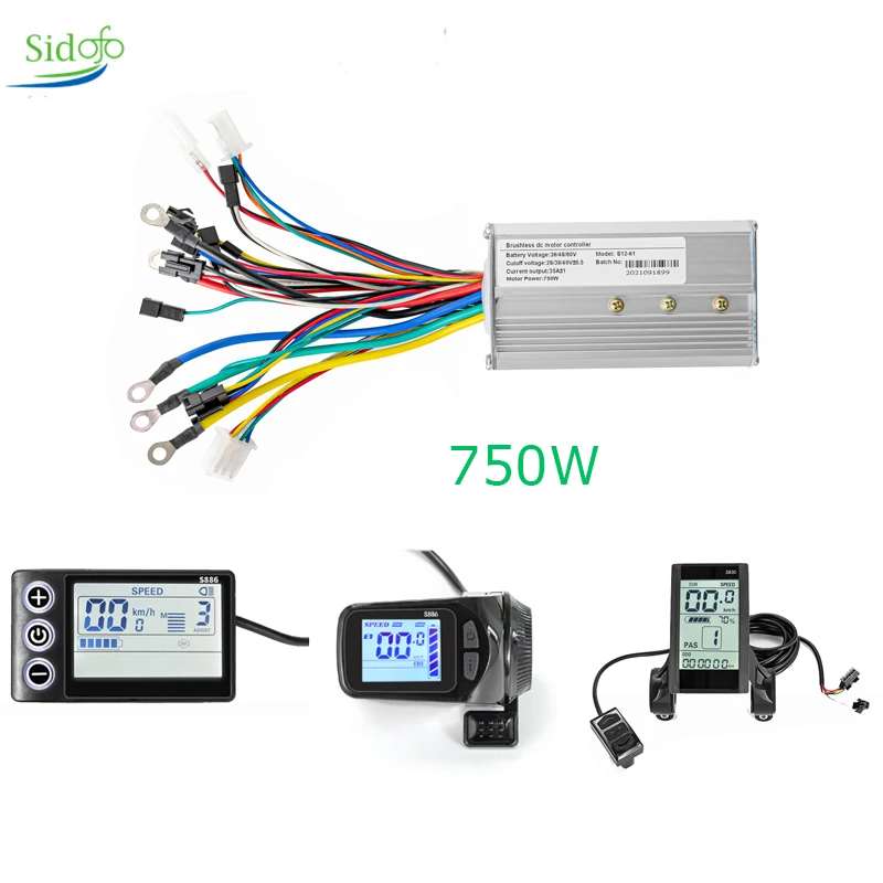 36В 48В 60В 750 Вт 500 контроллер бесщеточного электродвигателя с ЖК-дисплеем Запчасти