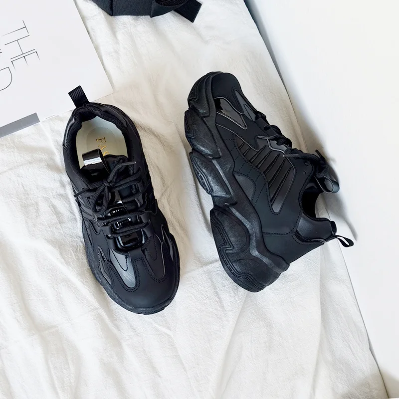 

2021 New Stylish Sneakers Women Spring New Vulcanize Shoes Female Platform Black Sports Casual Shoes Big Size Zapatos De Mujer
