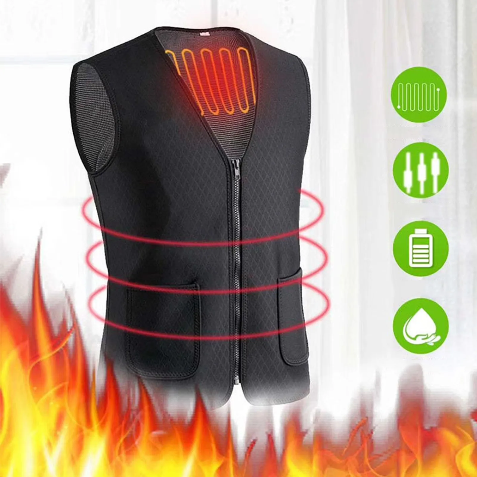 Зимний жилет с подогревом для 5-ти областей куртка без рукавов USB и взрослых
