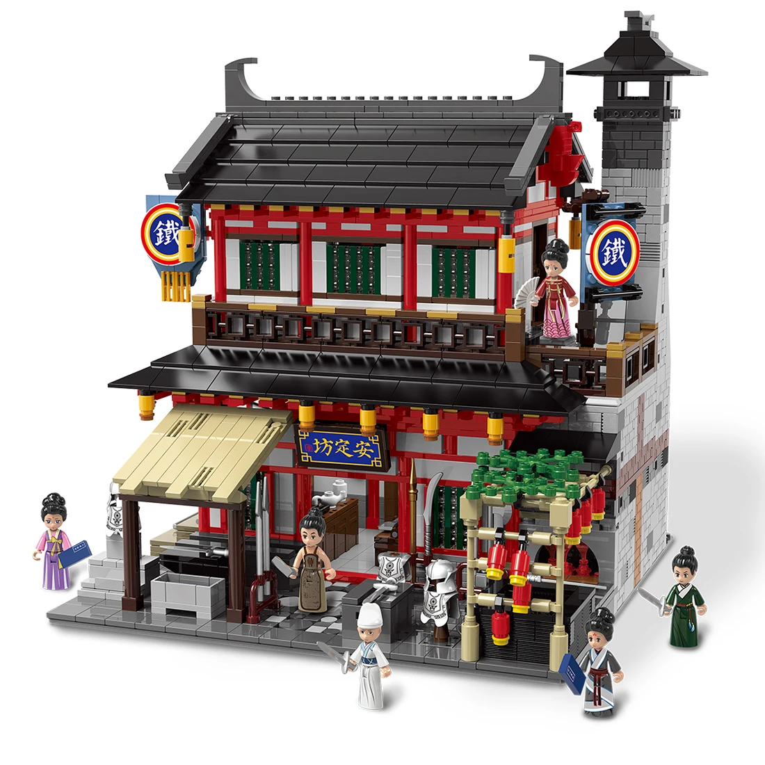 

2304 шт Мпц в виде улиц серии China Town мелких частиц сборка "сделай сам", строительные блоки, ресторан модель креативный подарок для 8 +