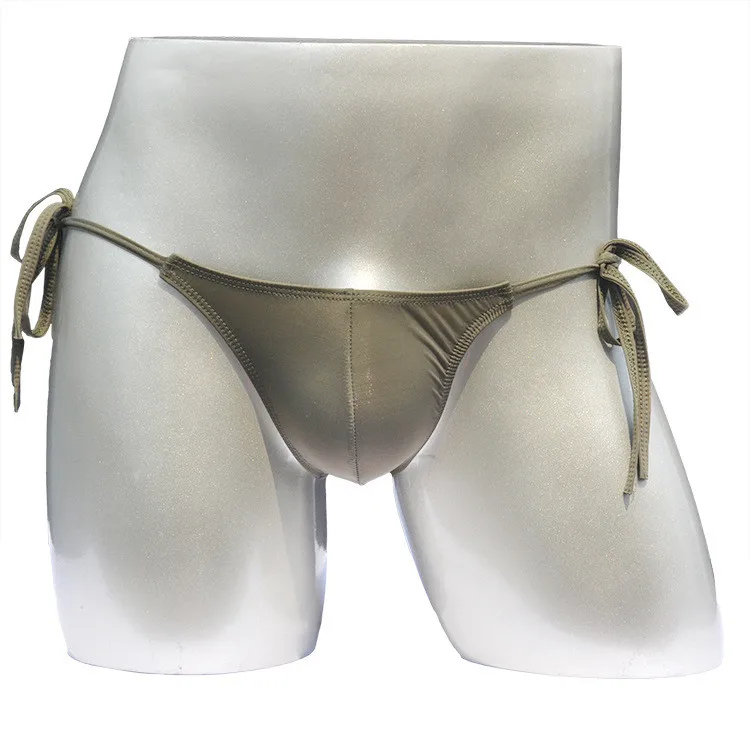 Мужское нижнее белье регулируемого размера мужские Гладкие трусы с завязками