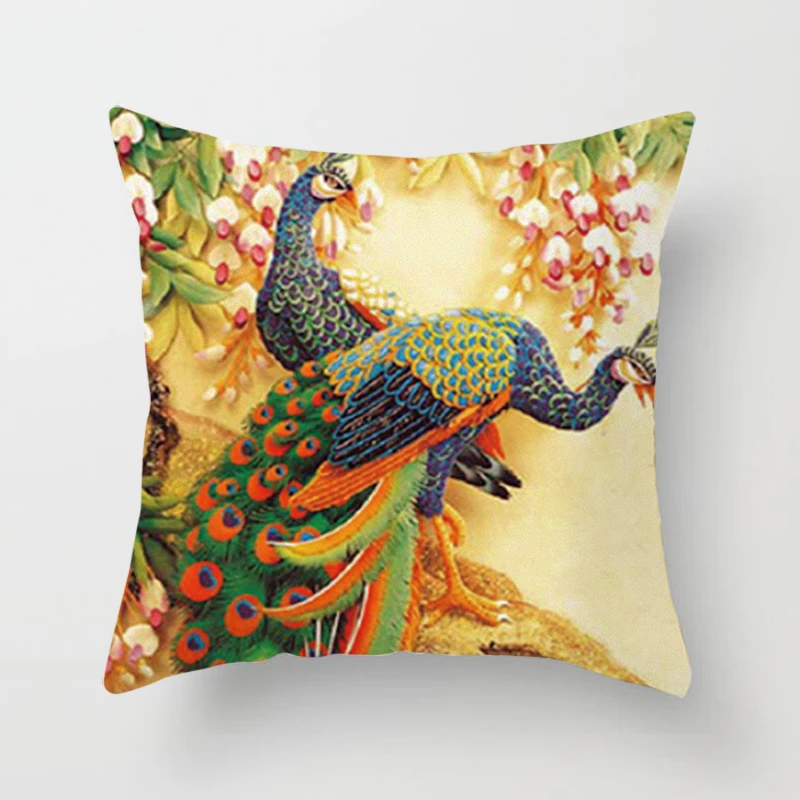 Peacock Printing Pillows Decor Home Decorative Car Sofa Cushion Cover Bed Pillowcase Animal | Дом и сад