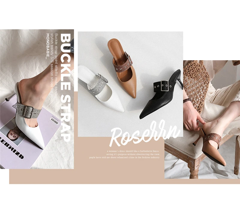 Spring new women's pointed heel shoes