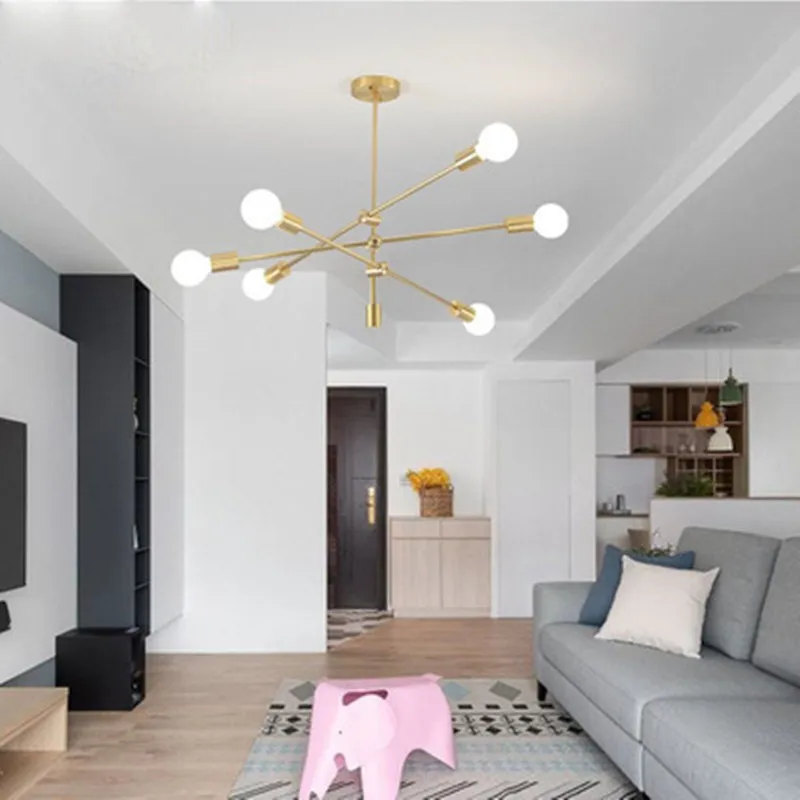 Скандинавская люстра из кованого железа постмодерн гальваническое покрытие